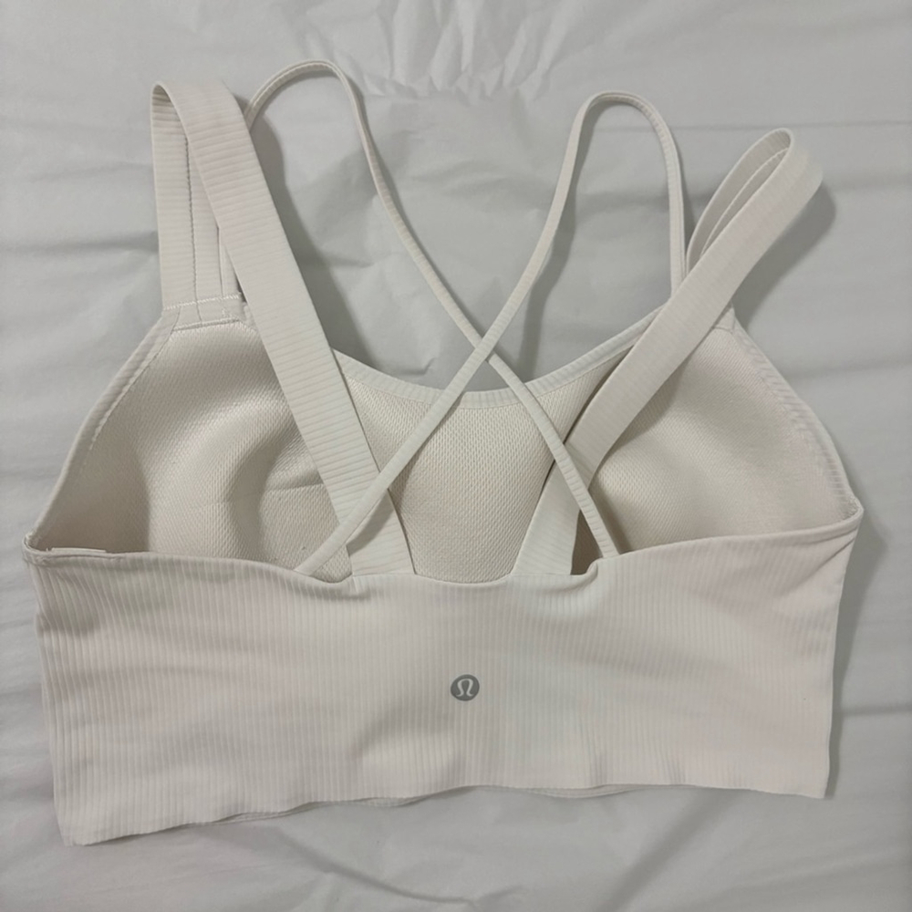 Lululemon | Like a Cloud Longline Ribbed Bra D/DD Cup | Sz 10 | White | EUC - Picture 2 of 5